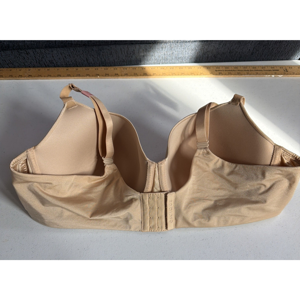 Cacique 46DD Bra Tan Lightly Lined Balconette Underwire convertible Closure New - Picture 3 of 14
